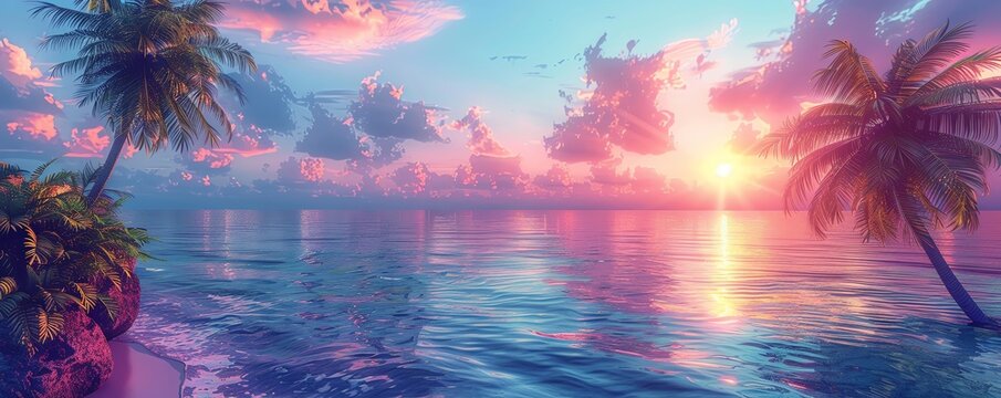 A beautiful sunset over the ocean