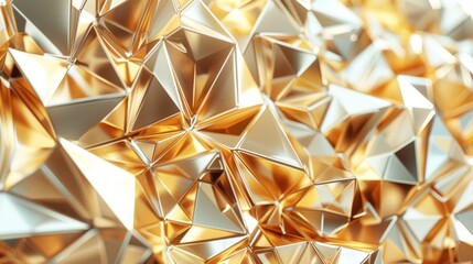  A tight shot of golden origami forms against a pristine white backdrop Soft focus graces the upper and lower halves of the frame