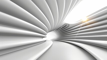  A tight shot of a big, white object with a radiant light emanating from its core A figure stands centrally within this light source