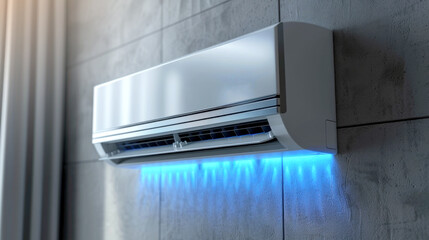 Air conditioner with wind waves, conditioning off and on regime for home and office, electronic modern appliance for controlling temperature and climate in room