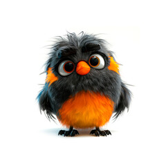 Small Black and Orange Bird With Big Eyes