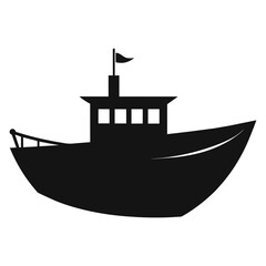 boat silhouette vector illustration on white background