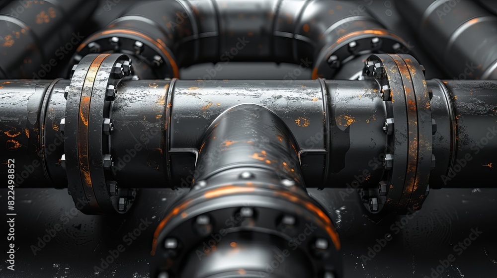 Poster a vector representation of a metallic pipe.