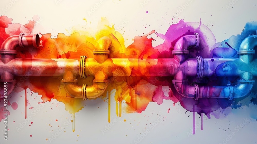 Poster a vibrant vector pipeline, serving as a design element.