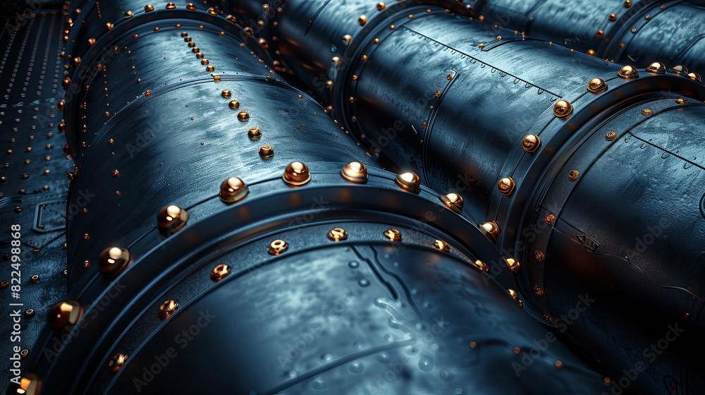 Poster a vector representation of a metallic pipe.