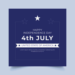 4th of july independence day USA social media post design template