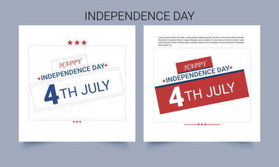 4th of july independence day USA social media post design template