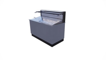 Illustration of a catering table, a place for vegetables, rice and side dishes