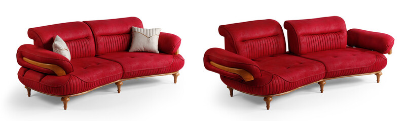 Modern sofa isolated on white background . corner view