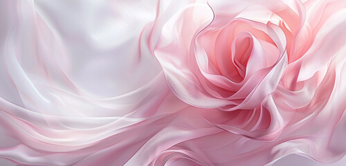 Fototapeta premium White backdrop showcasing an elegant, abstract billboard in a soft rose pink hue.