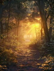 Fototapeta premium sunrise in the forest