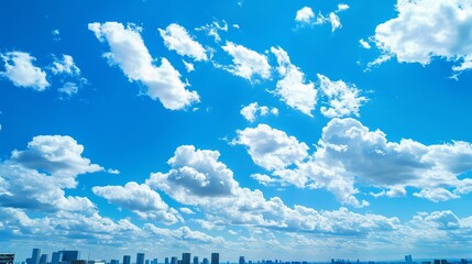 Timelapse stock footage of clouds and blue sky with office building, Tokyo, Japan