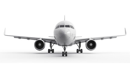 Fototapeta premium A white airplane is parked on the runway