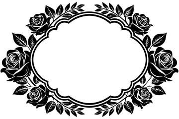 Rose mirror vector silhouette illustration