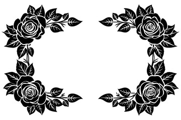 Rose mirror vector silhouette illustration