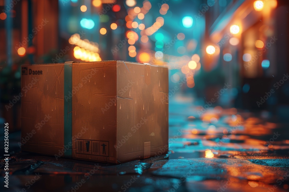 Poster golden boxes with abstract festive bokeh and warm light, capturing shiny sparkle and magical glow fo