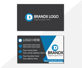 blue color gematric shape corporate business card layout template