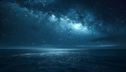 Fototapeta premium Amazing starry sky over sea at night