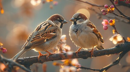  A playful sparrow caught mid-flight, wings outstretched as it swoops gracefully through a sun-dappled forest clearing, leaving a trail of motion blur in its wake.