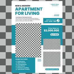 Modern Real Estate listing Flyer Template Design, Corporate Colorful Real Estate vector Template, Print Ready Template