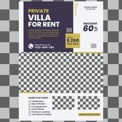 Modern Real Estate listing Flyer Template Design, Corporate Colorful Real Estate vector Template, Print Ready Template