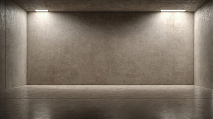 An unoccupied room with a single light fixture on the ceiling casting light in the otherwise empty space