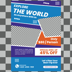 travel agency tour and travel design print template layout