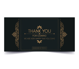 classic gold thank you wedding card