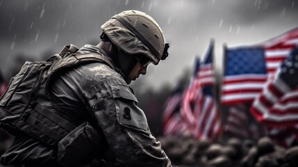 Moment of Unity Coming Together in Silence to Honor Fallen Soldiers During the National Moment of Remembrance on Memorial Day