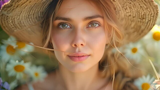 photograph ofa beautiful European woman, holding a bouquet of flowers. Exquisite. Sunny day. Take soft focus photos.
