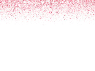 Pink glitter lights background. Sparkling glittering rain effect. Luxury frame for mother's day, Valentine, wedding, birthday party.