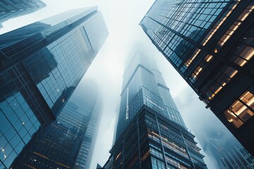 Fototapeta premium Vibrant Hong Kong Cityscape with Commercial Architecture