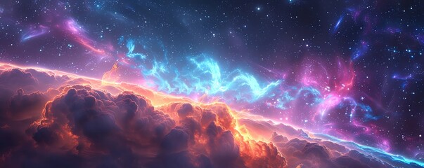 Galaxy with an aurora effect