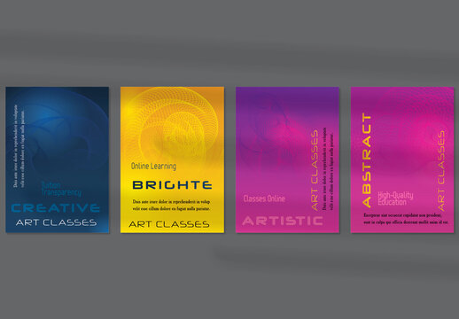 Flyer Layout with Curvy Lines on Bright Gradient Glow