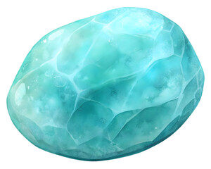 Amazonite Gemstone Grain Illustration Isolated on Transparent Background - Detailed Mineral Art