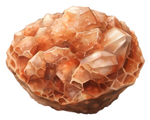Aragonite Gemstone Grain Illustration Isolated on Transparent Background - Detailed Mineral Art