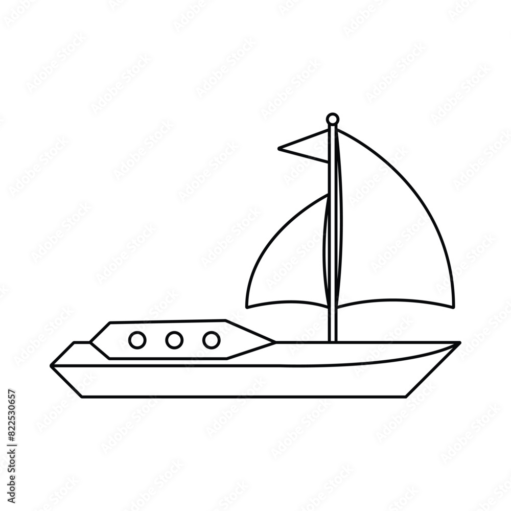 Sticker sailboat icon logo