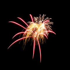 Colorful fireworks display for fourth of July