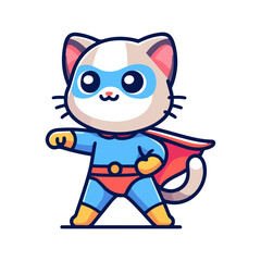 Obraz premium cartoon cute cat hero icon character