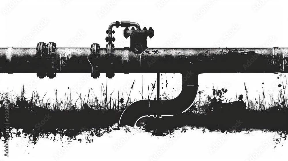 Poster vector pipeline silhouette, design element.