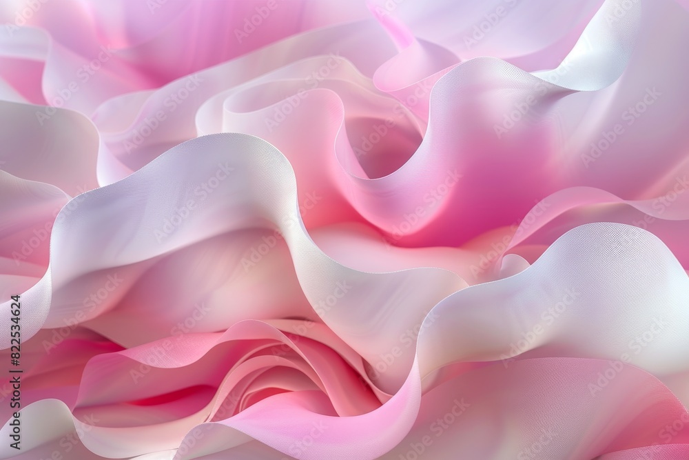 Canvas Prints A pink and white fabric with a wave pattern