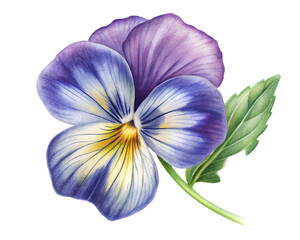 Pansy Flower Grain Illustration Isolated on Transparent Background - Detailed Botanical Art for Floral Designs