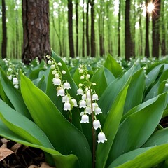 Obraz premium lily of the valley in the garden