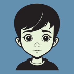 child with a smile cute boy face vector 