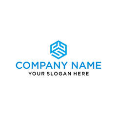 WS letter shaped hexagon and cube logo with letter design for company identity