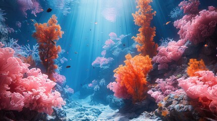 A coral-like structure. The colors should be blue and orange. Make it look realistic and detailed.
