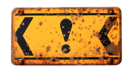 Caution Sign with Exclamation Mark for Safety Awareness, Isolated on White, Transparent Background, PNG File, Hand Edited Generative AI