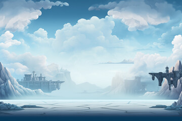 Fantasy Sky Islands in a Dreamlike Setting