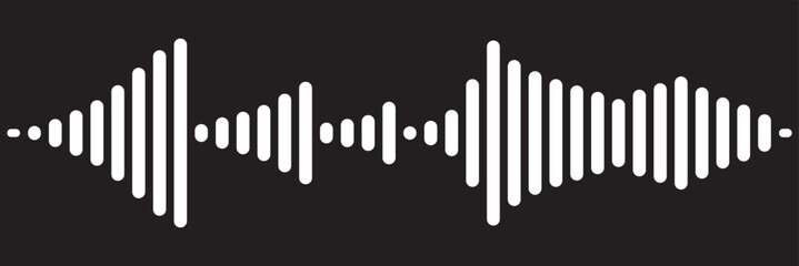 Sound Wave Icon outline collection in black