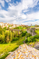 Gravina in Puglia ancient town, bridge and canyon. Apulia, Italy. Europe